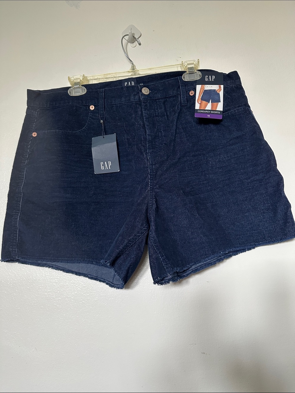 NWT GAP Women's Dark Navy Corduroy Cutoff Shorts